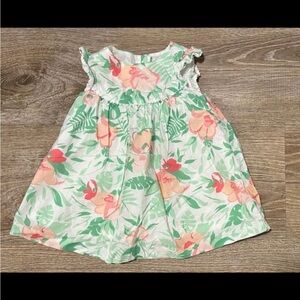Janie and Jack Floral Green and Pink Kids Dress 12-18 months
